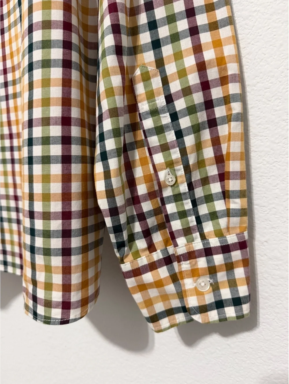 J. Crew Long Sleeve Button Up Gingham Check Slim Untucked Shirt Men's Size XL